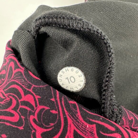 Lululemon Womens Black & Pink Cross-Strap Floral Sports Bra Size 10 - Picture 7 of 8